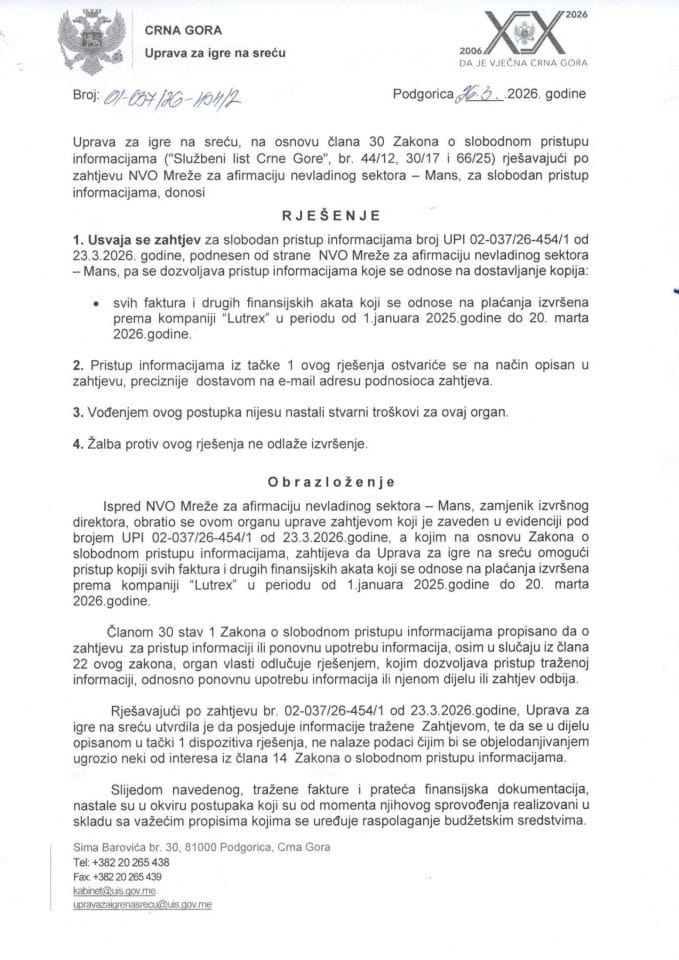 Rješenje SPI 27.03.2026