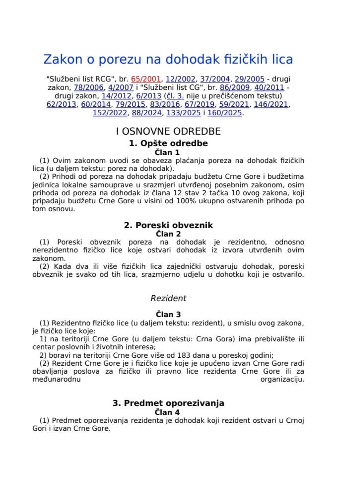 Zakon o porezu na dohodak fizičkih lica