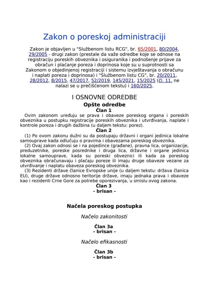 Zakon o poreskoj administraciji