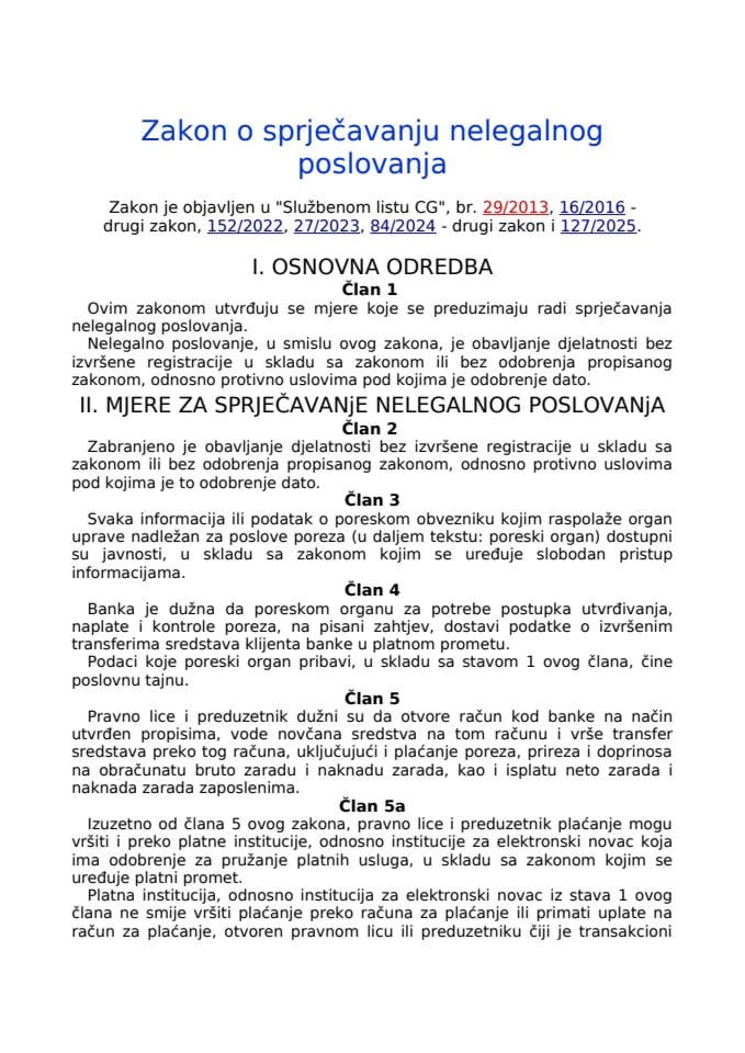 Zakon o sprječavanju nelegalnog poslovanja