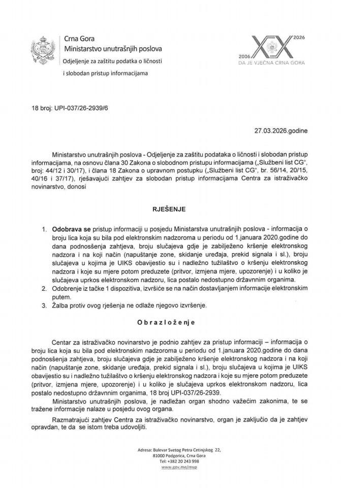 rješenje br. 18-UPI-037/26-2939/6