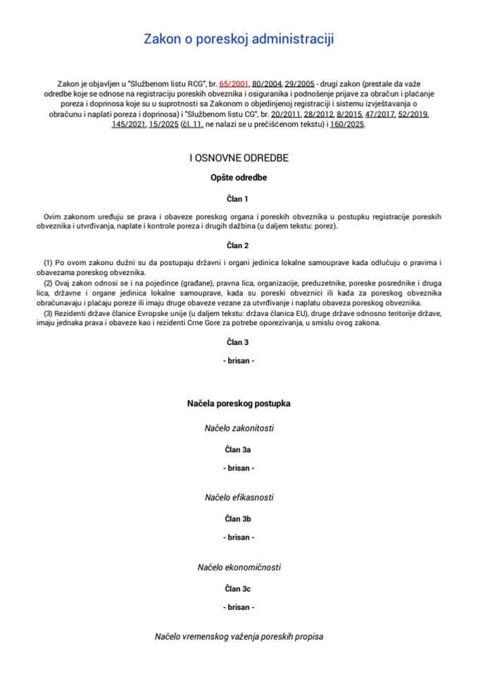 Zakon o poreskoj administraciji