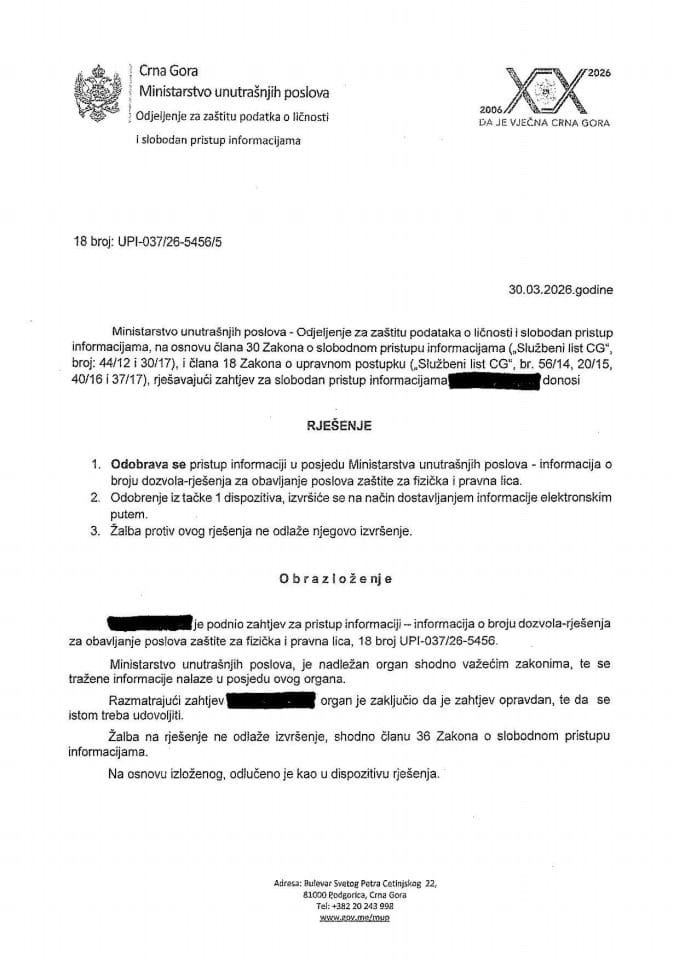 rješenje br. 18-UPI-037/26-5456/5