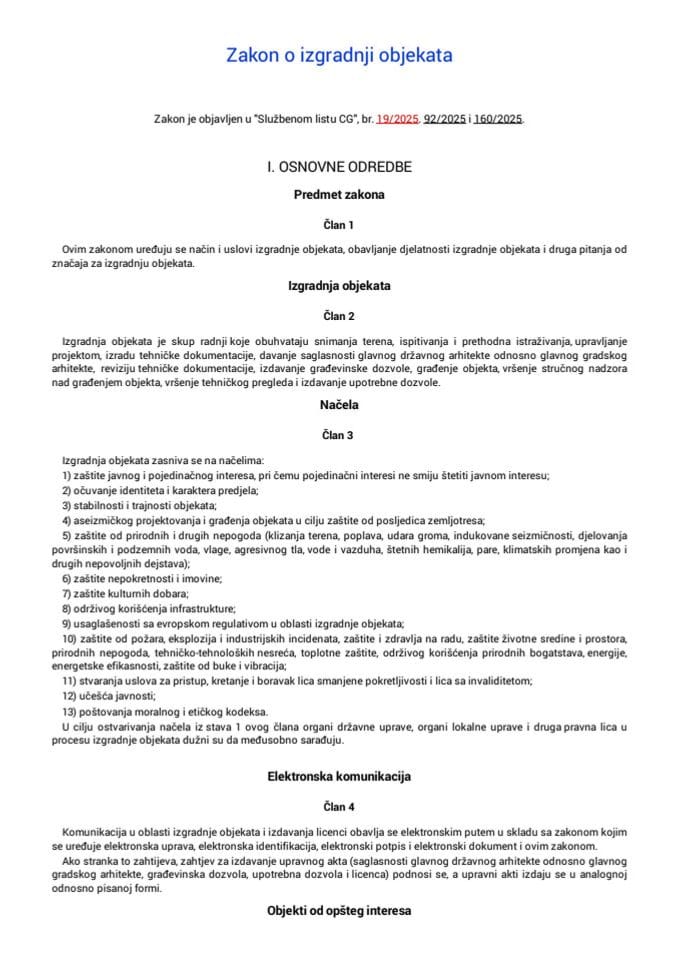 Zakon o izgradnji objekata