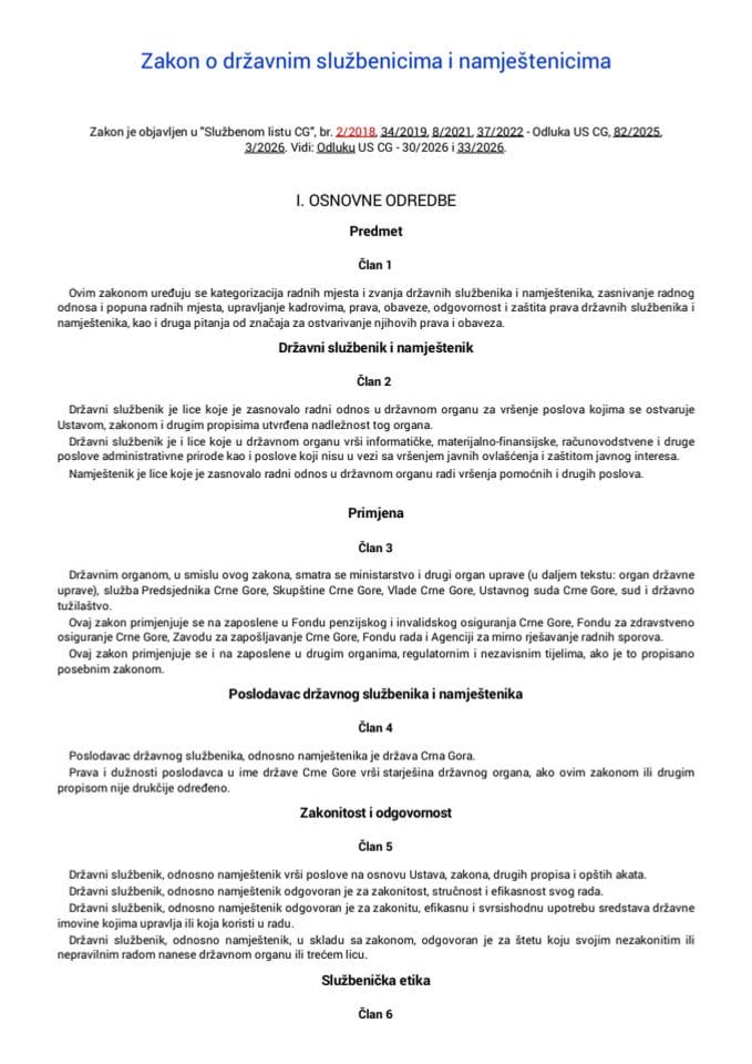 Zakon o drzavnim sluzbenicima i namještenicima
