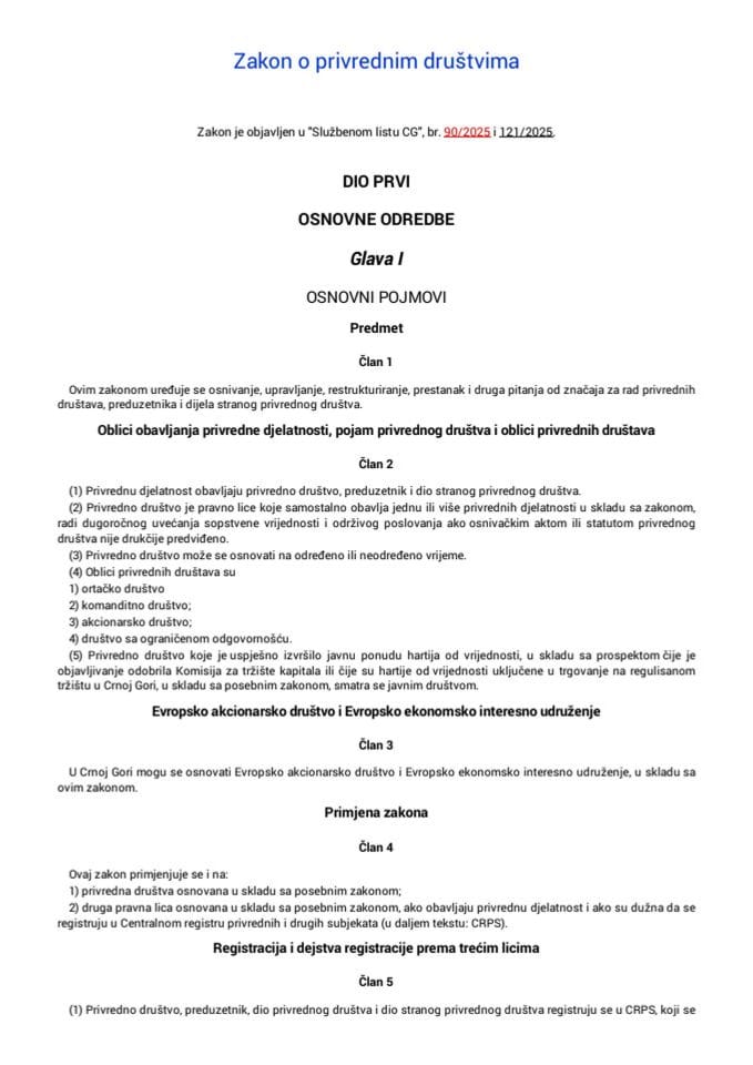 Zakon o privrednim društvima