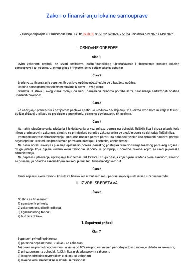 Zakon o finansiranju lokalne samouprave