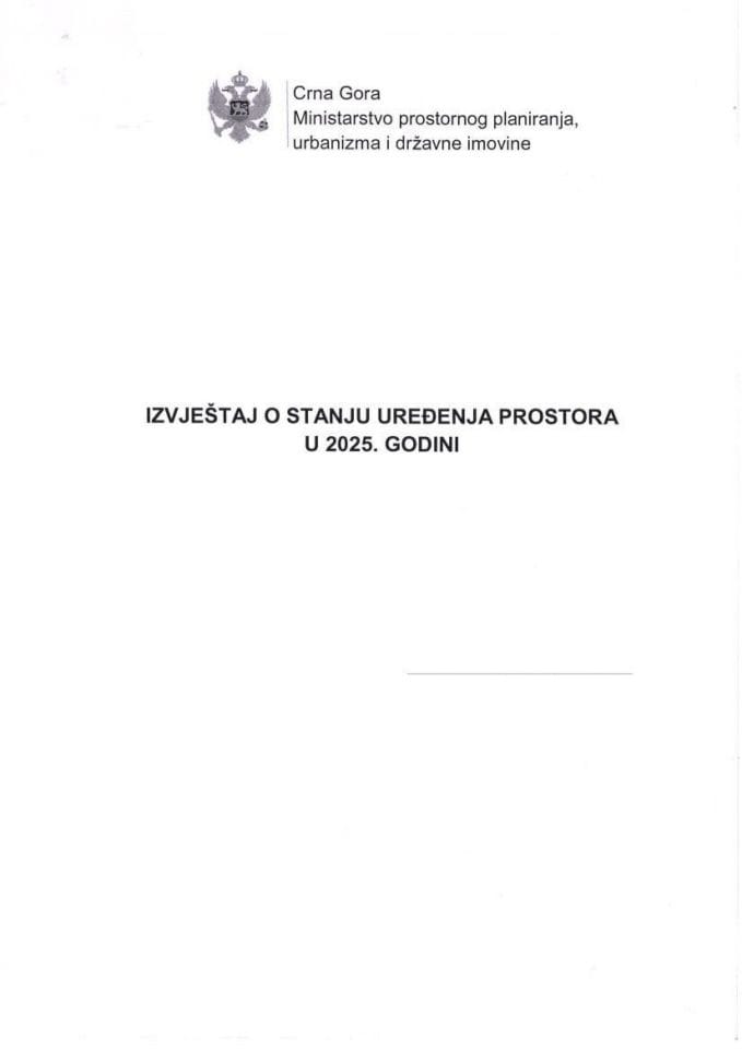 Izvještaj o stanju uređenja prostora u 2025. godini
