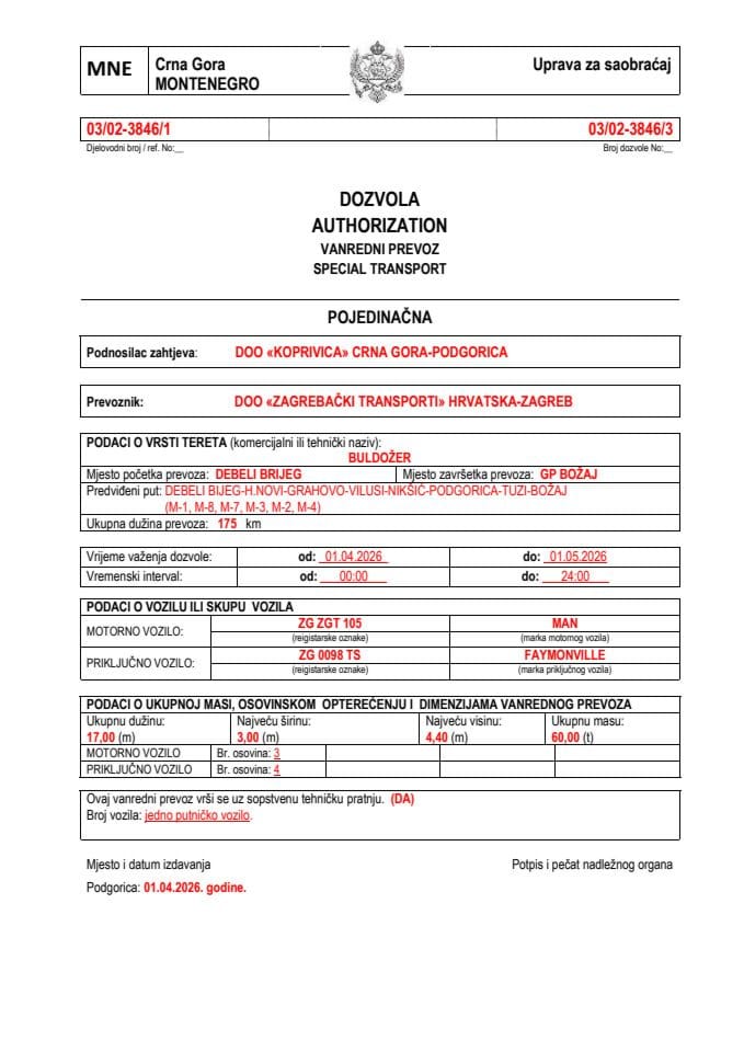 KOPRIVICA 03-02-3846-ZAGREBAČKI TRANSPORTI