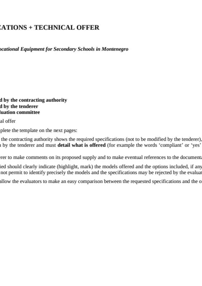 Тецхницал Специфицатион ас - пер Аддендум Но 1