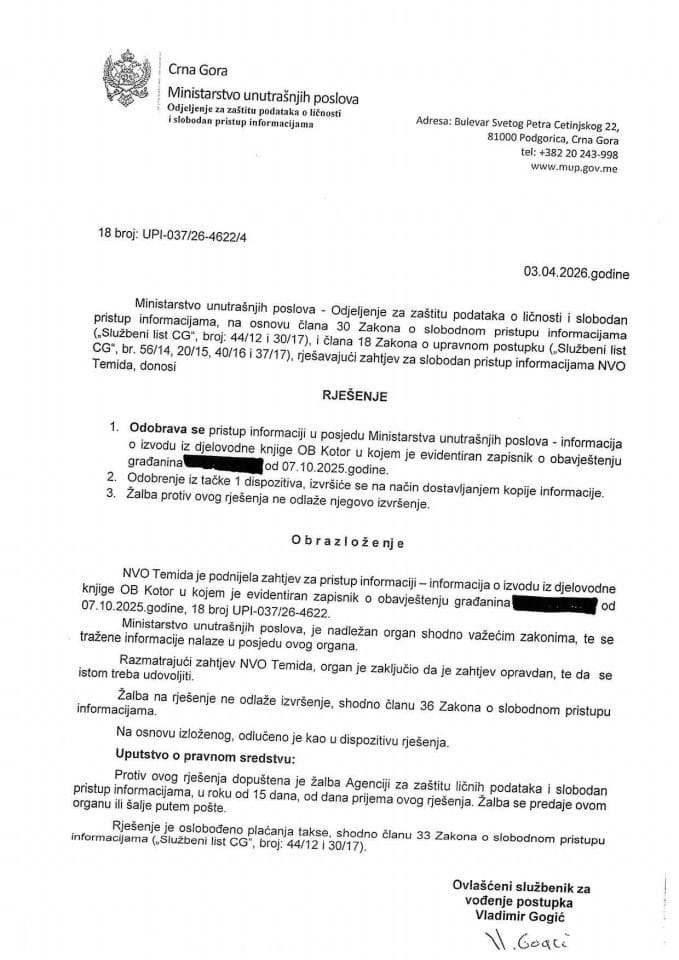 rješenje br. 18-UPI-037/26-4622/4