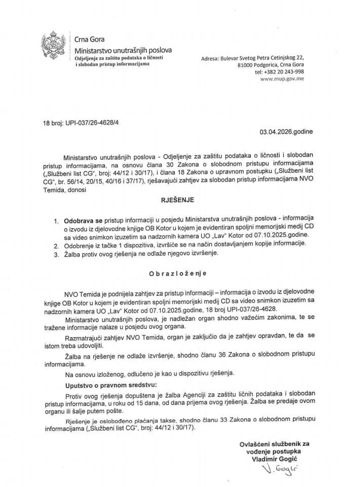 rješenje br. 18-UPI-037/26-4628/4