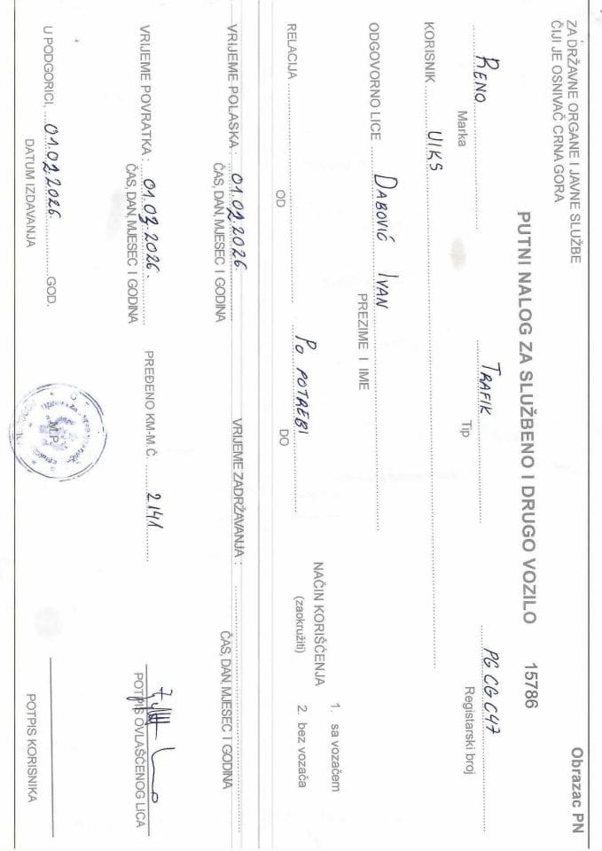 Putni nalozi 1.2.2026-1.3.2026 2