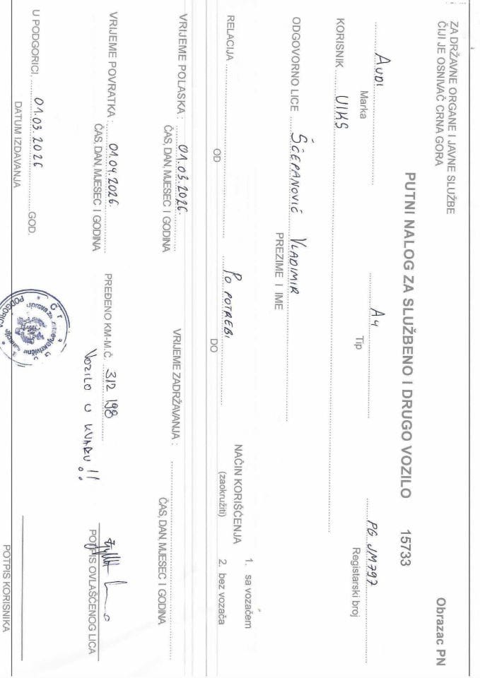 Putni nalozi  1.3.2026-1.4.2026. 1