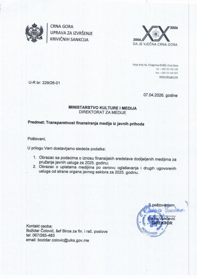 Извјештај медији 2025.