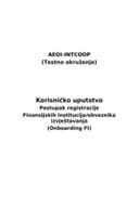 Korisničko uputstvo AEOI - Onboarding FI