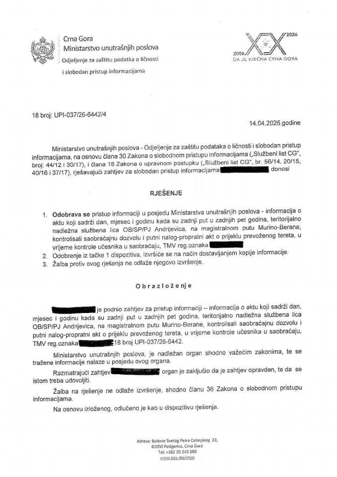 рјешење бр. 18-УПИ-037/26-6442/4