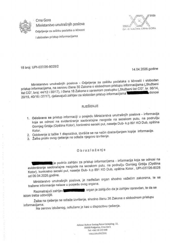 рјешење бр. 18-УПИ-037/26-8028/2