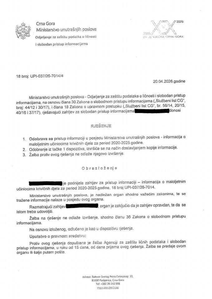 rješenje br. 18-UPI-037/26-7014/4