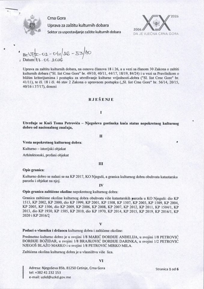Rješenje o utvrđivanju statusa UP-I-02-041-26-53-10 od 17.04.2026.