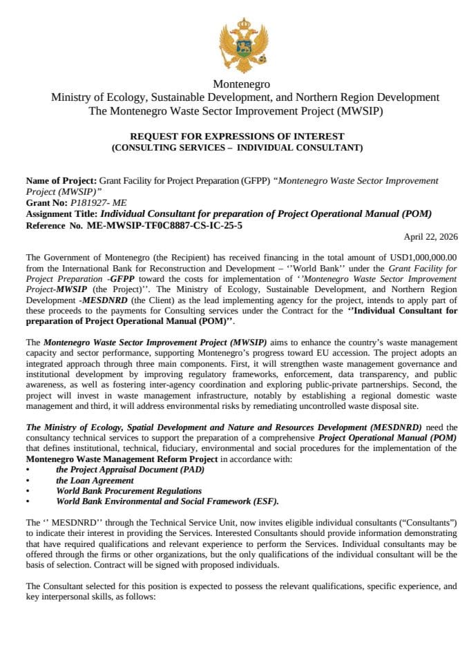 ReOI POM Individual Consultant MWSIP 22.04.2026