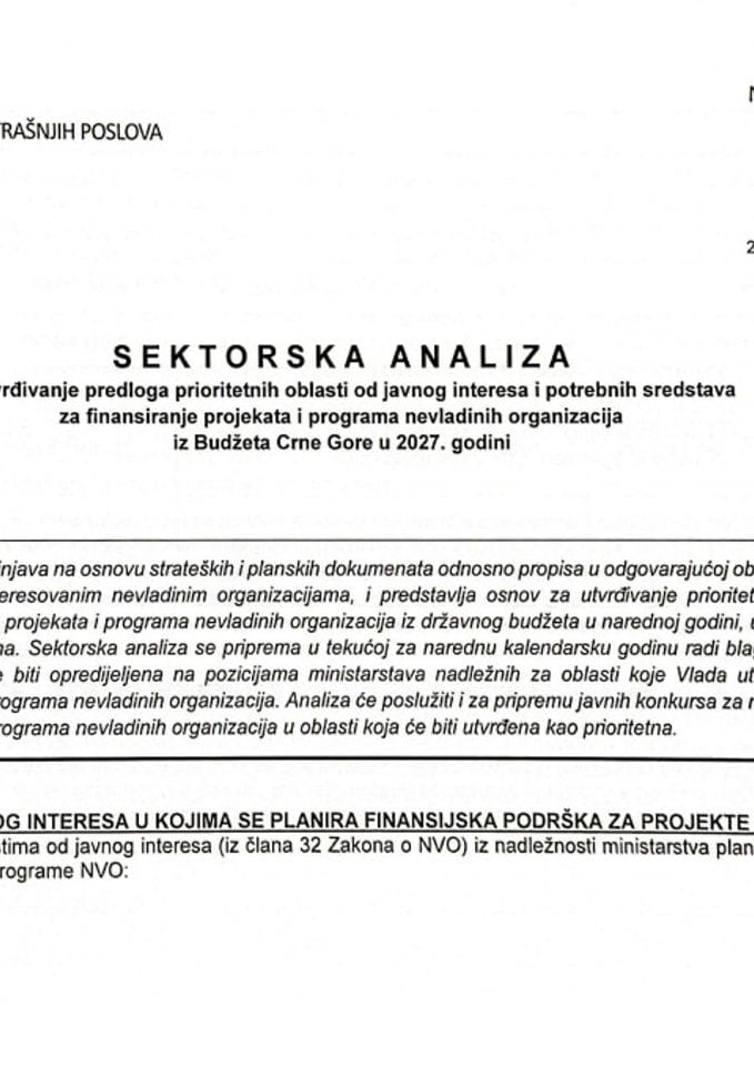 Sektorska analiza - borba protiv trgovine ljudima