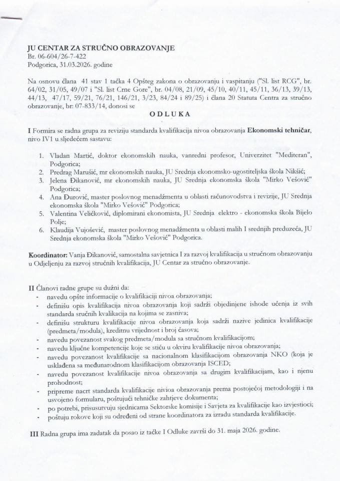 Odluka SKNO