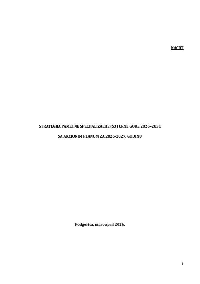 Nacrt Strategije pametne specijalizacije 2026-2031