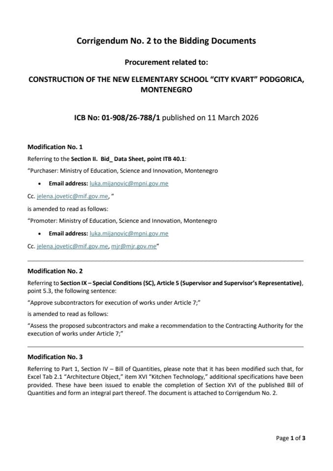 Corrigendum No 2