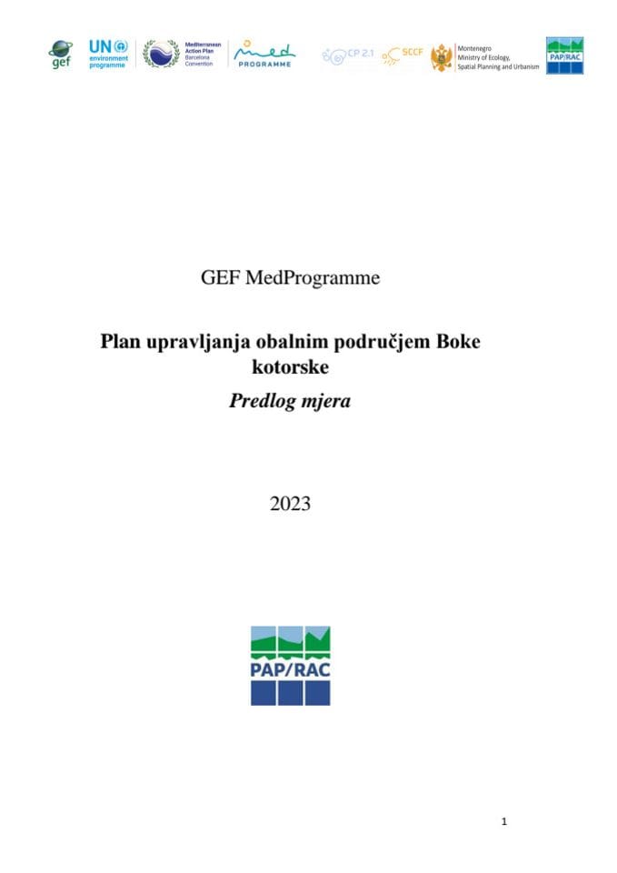 Plan upravljanja obalnim područjem Boke kotorske - predlog mjera