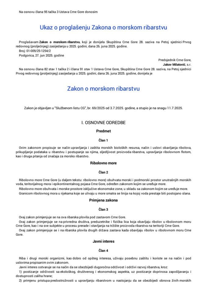 Zakon o morskom ribarstvu