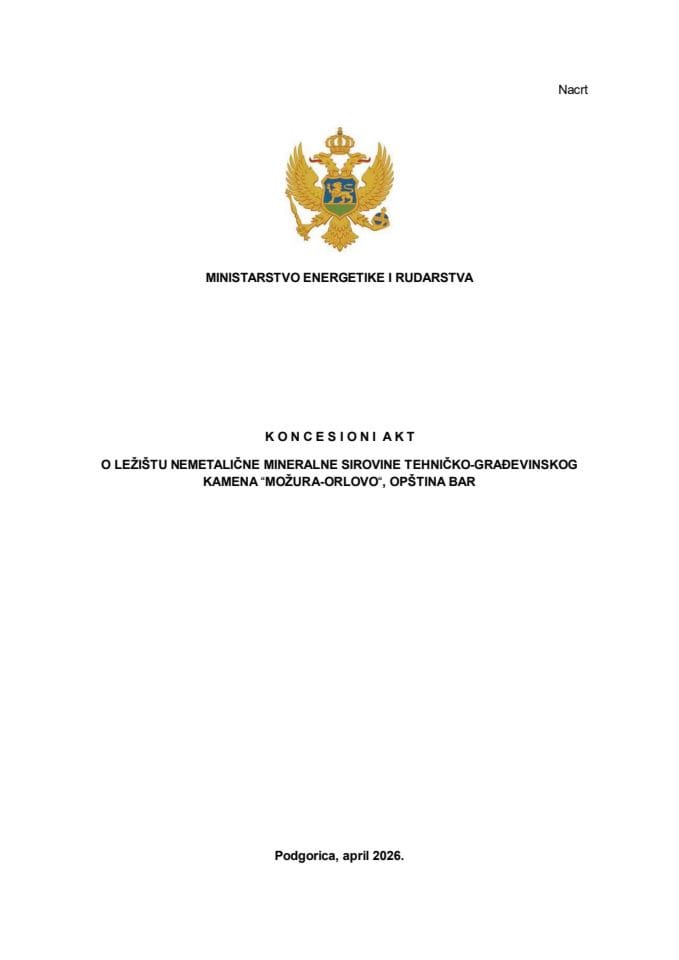 KA Možura sa pratećom dokumentacijom