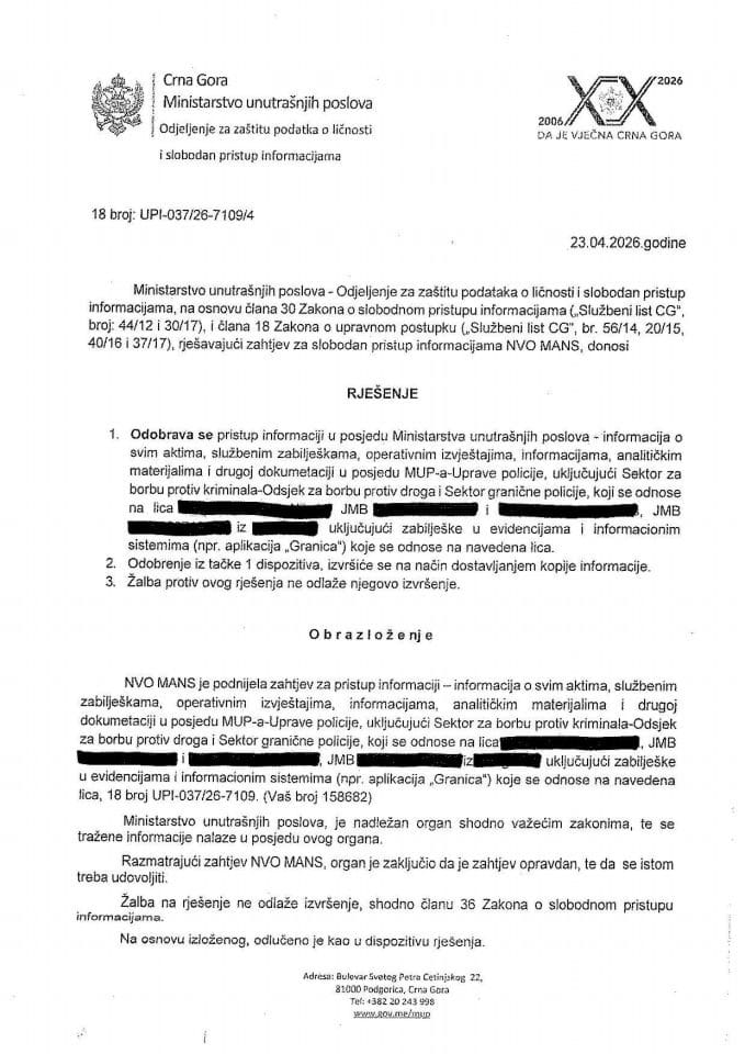 rješenje br. 18-UPI-037/26-7109/4