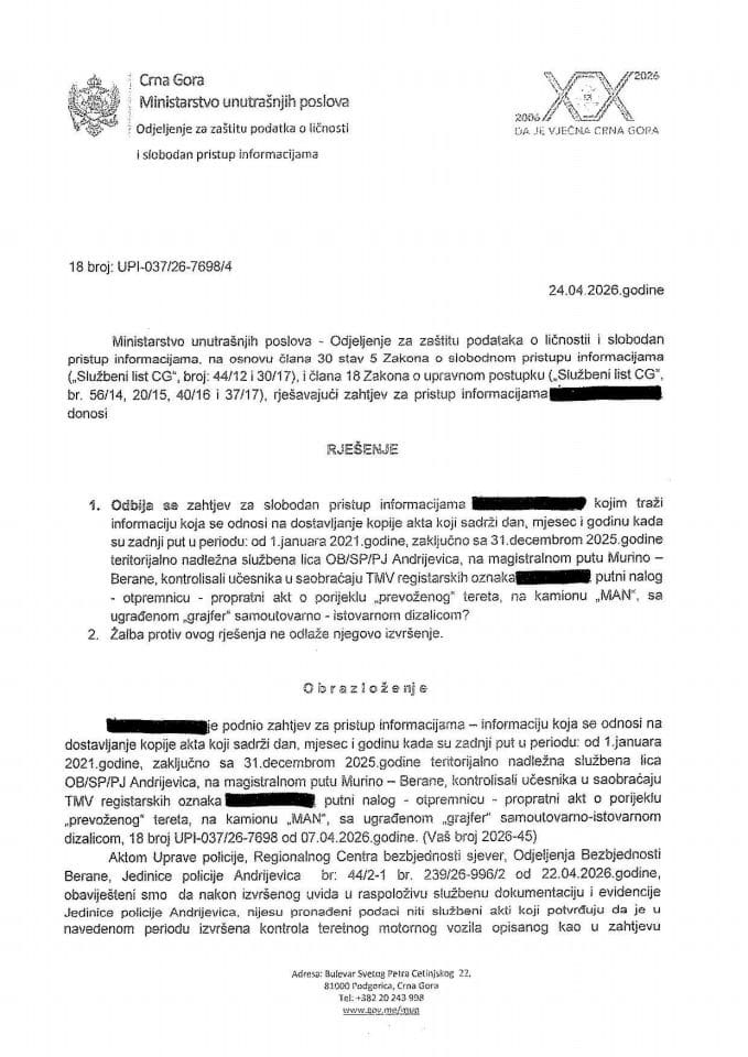 rješenje br. 18-UPI-037/26-7698/4