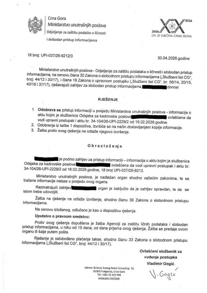 rješenje br. 18-UPI-037/26-9212/3