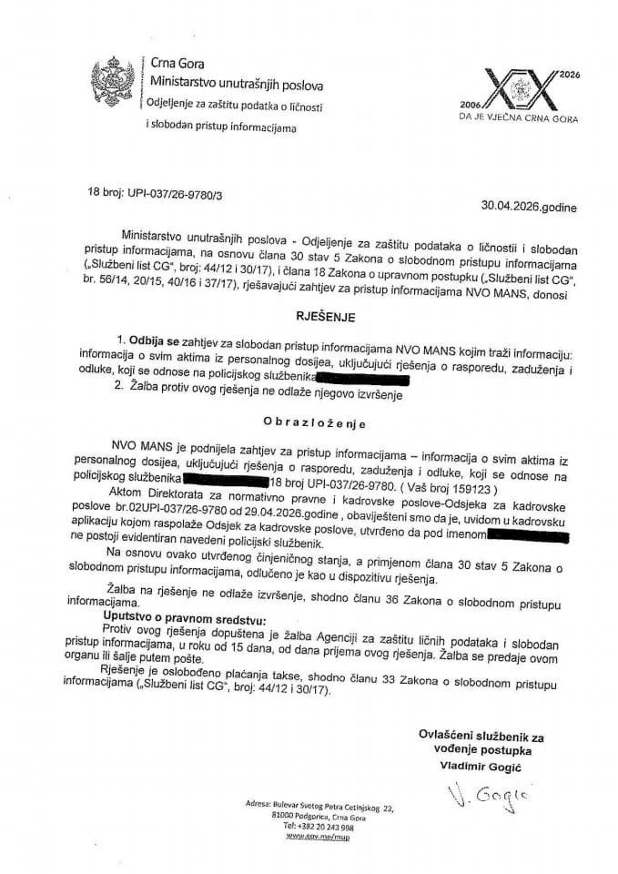 rješenje br. 18-UPI-037/26-9780/3
