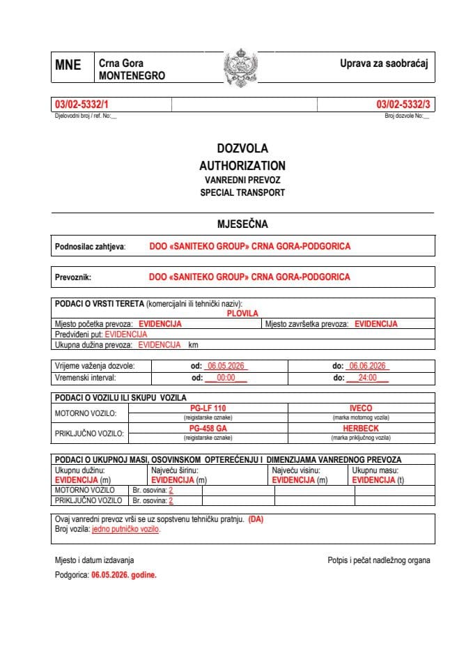 SANITEKO GROUP 03-02-5332-maj-mjesečna
