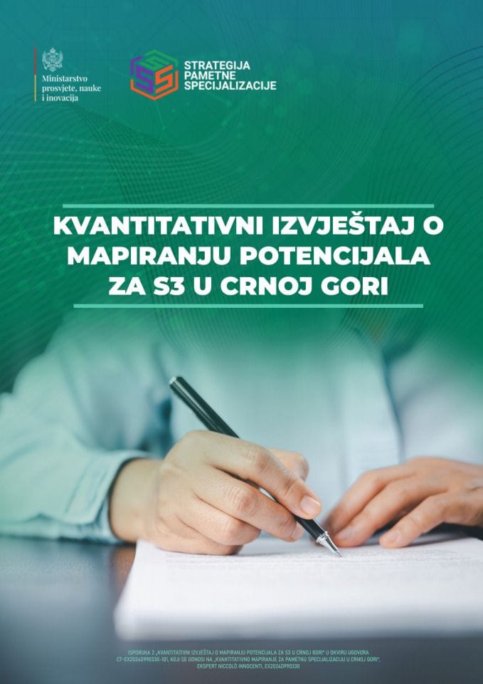 Kvantitativni izvještaj o mapiranju potencijala za S3 u Crnoj Gori