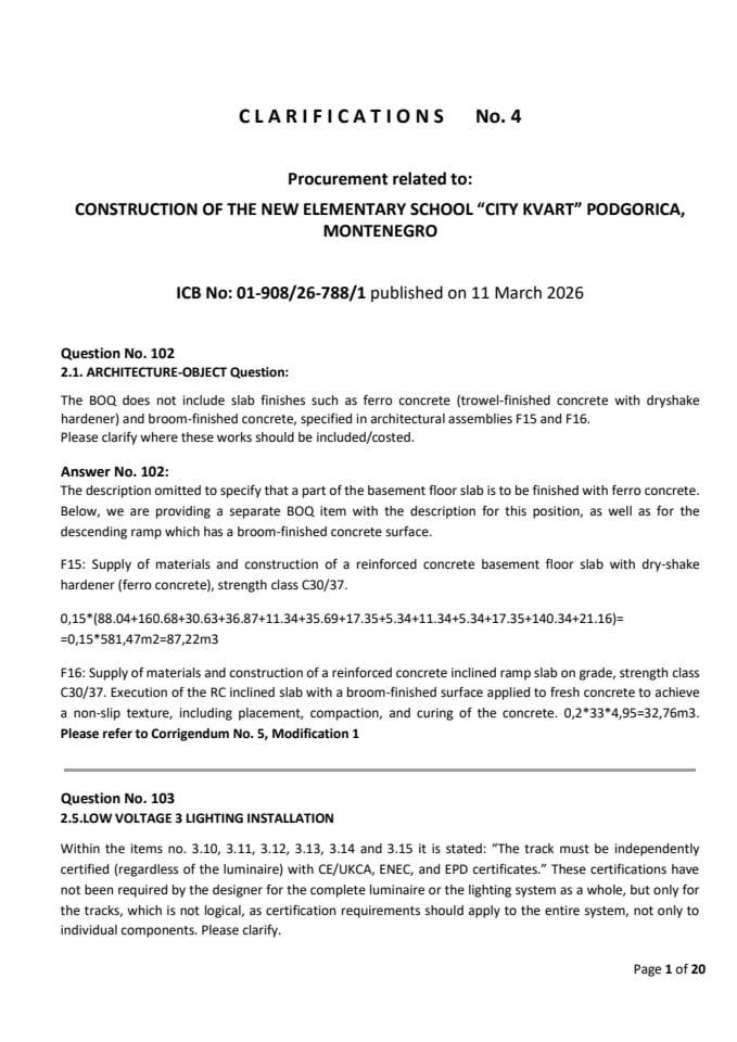 Clarifications 4