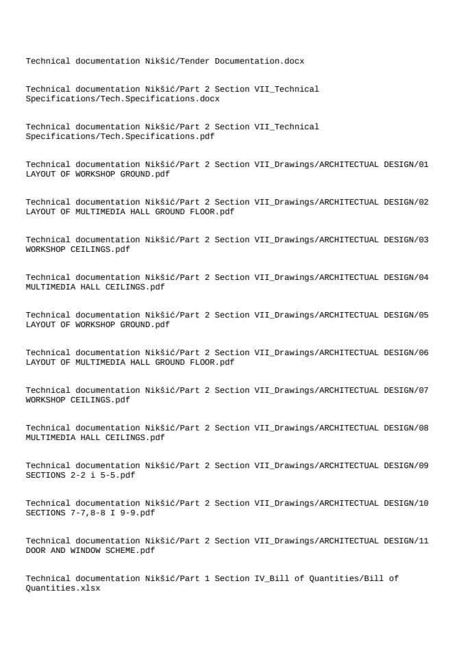 Technical documentation
