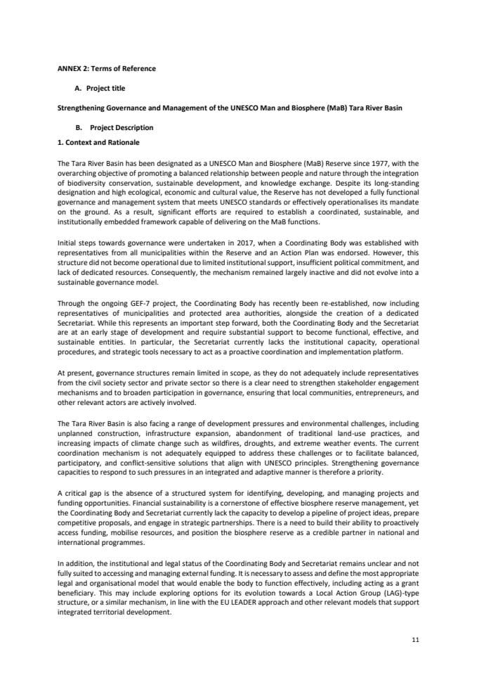 Annex 2 ToR MaB Reserve Tara River Basin RFP 03-26 GEF 7