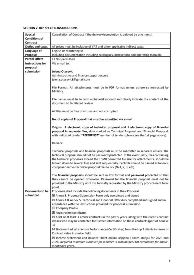 SECTION 2 RFP SPECIFIC INSTRUCTIONS MaB Reserve Tara River Basin RFP 03-26 GEF 7