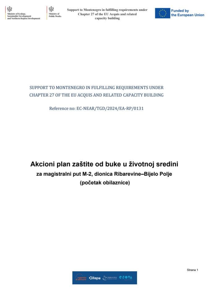4. Akcioni plan buke M2 Ribarevine Bijelo Polje NACRT 13052026