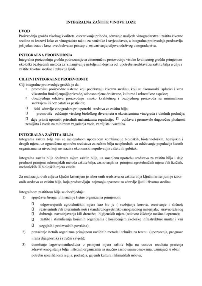 Integralna zaštita vinove loze