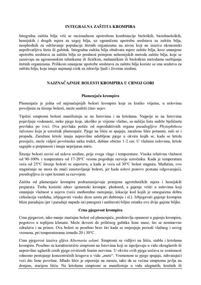 Integralna zaštita krompira