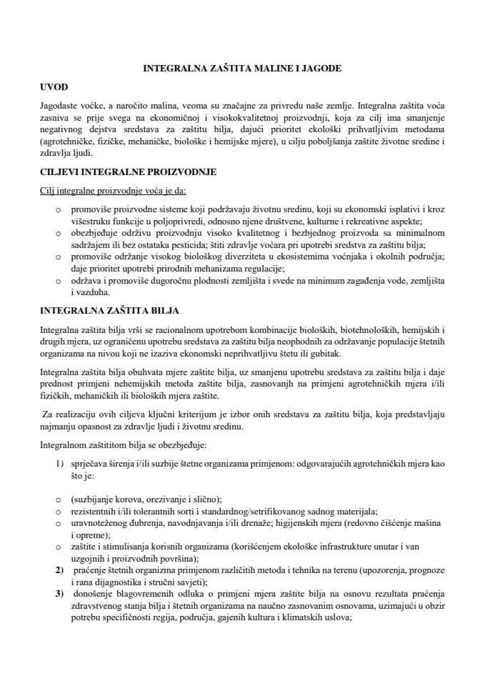 Integralna zaštita jagode i maline