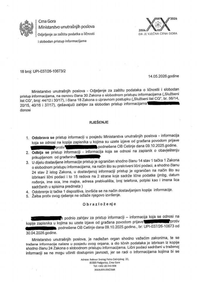 rješenje br. 18-UPI-037/26-10673/2