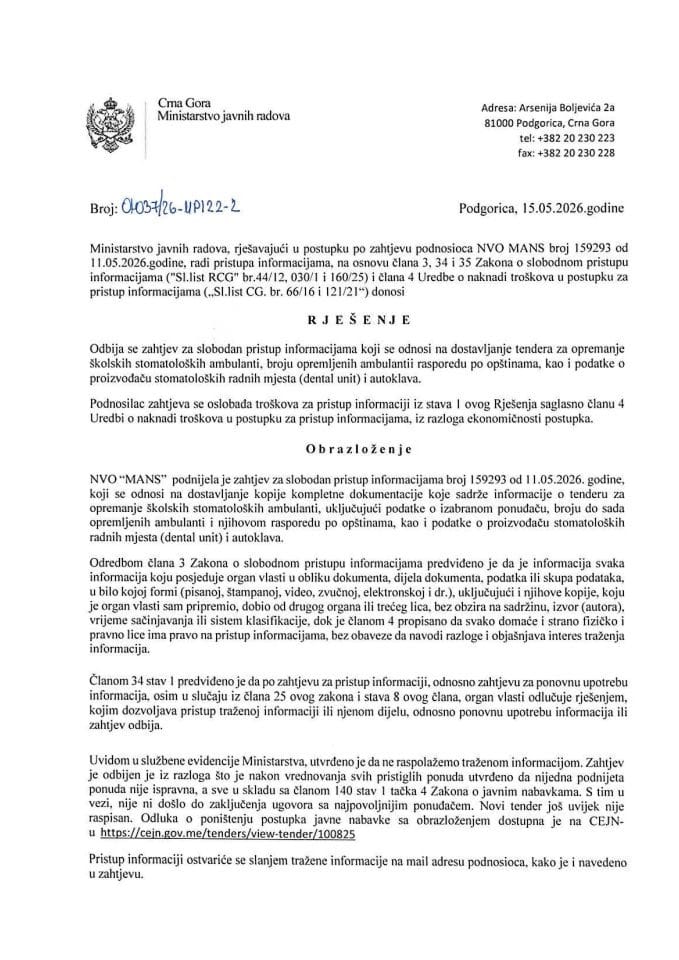 Манс-рјешење о одбијању 159293
