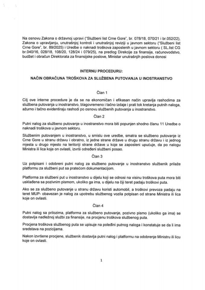 Obračun dnevnica za inostranstvo
