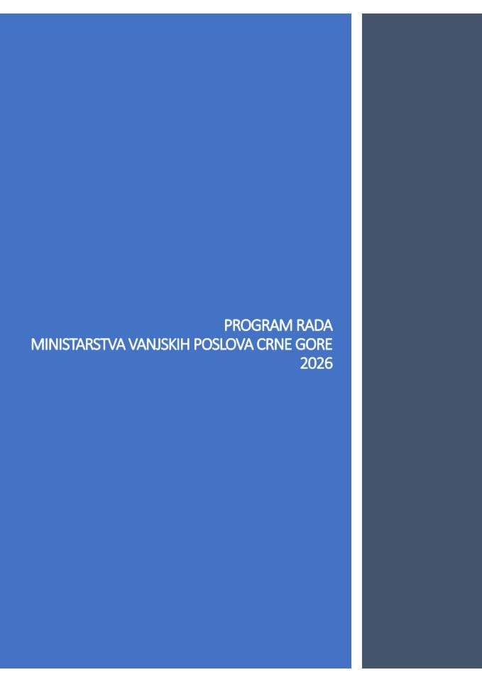Program rada Ministarstva vanjskih poslova Crne Gore za 2026. godinu